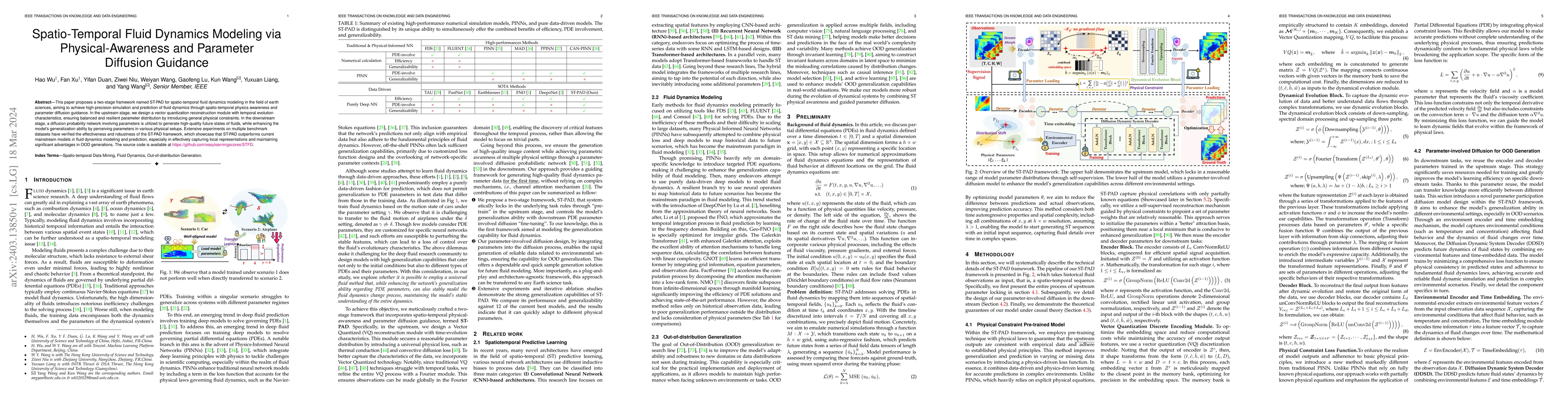 Thumbnail for Spatio-Temporal Fluid Dynamics Modeling via Physical-Awareness and
  Parameter Diffusion Guidance
