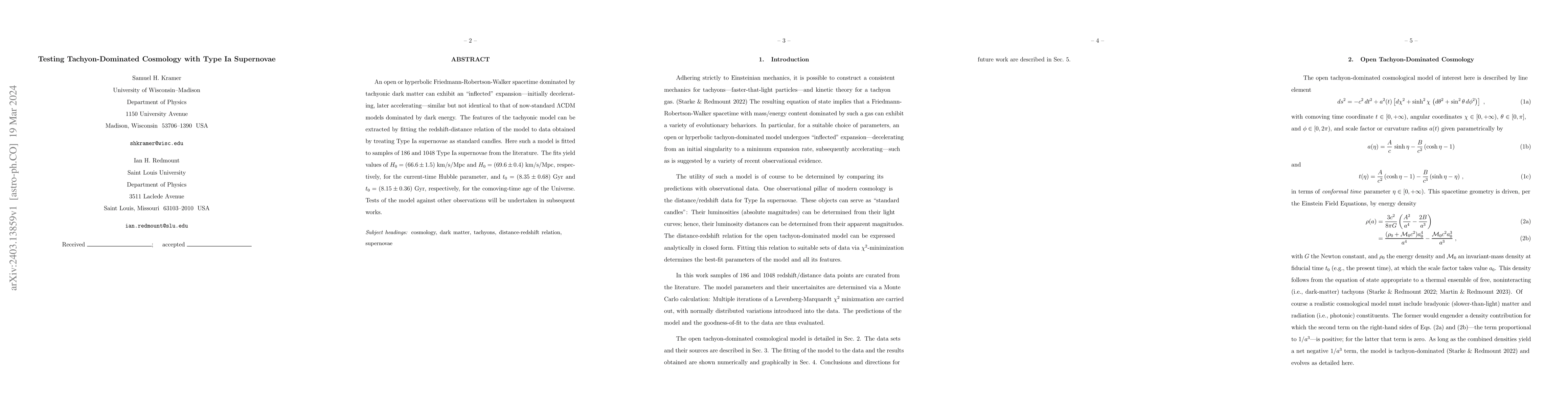 Thumbnail for Testing Tachyon-Dominated Cosmology with Type Ia Supernovae