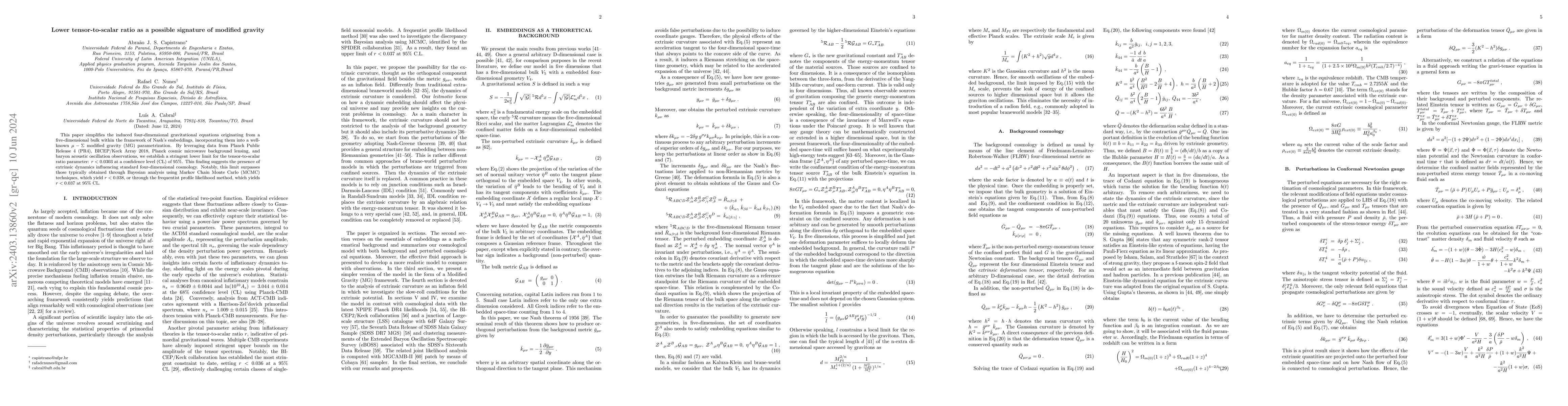 Thumbnail for Lower tensor-to-scalar ratio as possible signature of modified gravity