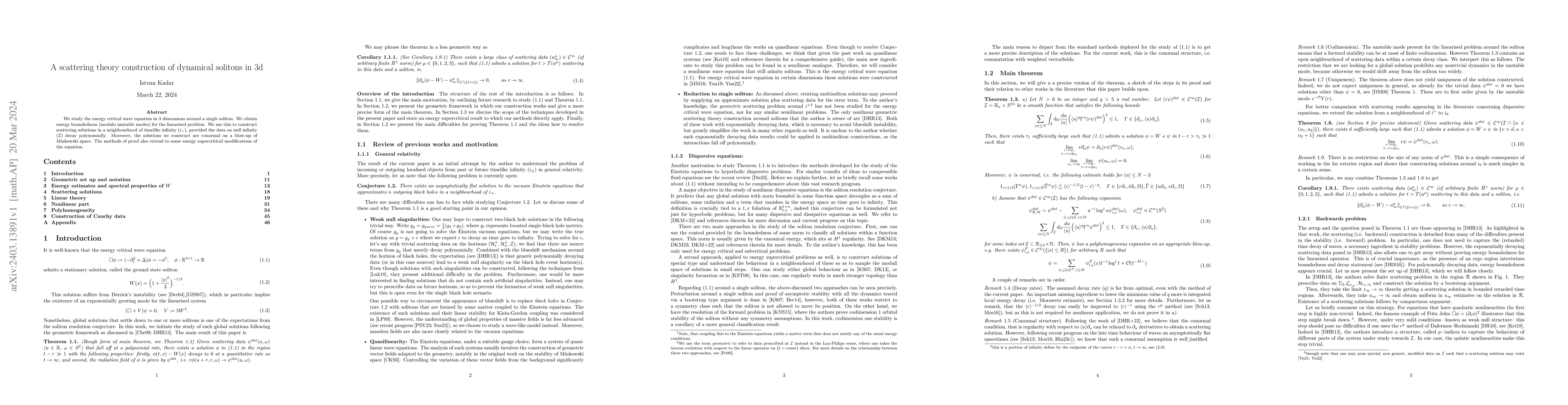 Thumbnail for A scattering theory construction of dynamical solitons in 3d