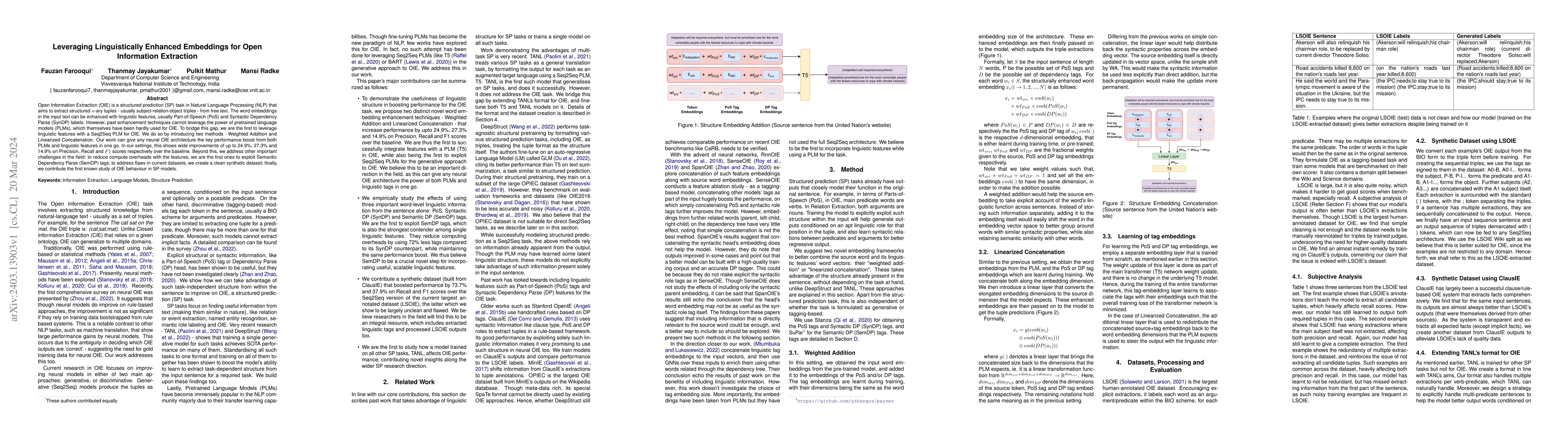 Thumbnail for Leveraging Linguistically Enhanced Embeddings for Open Information
  Extraction
