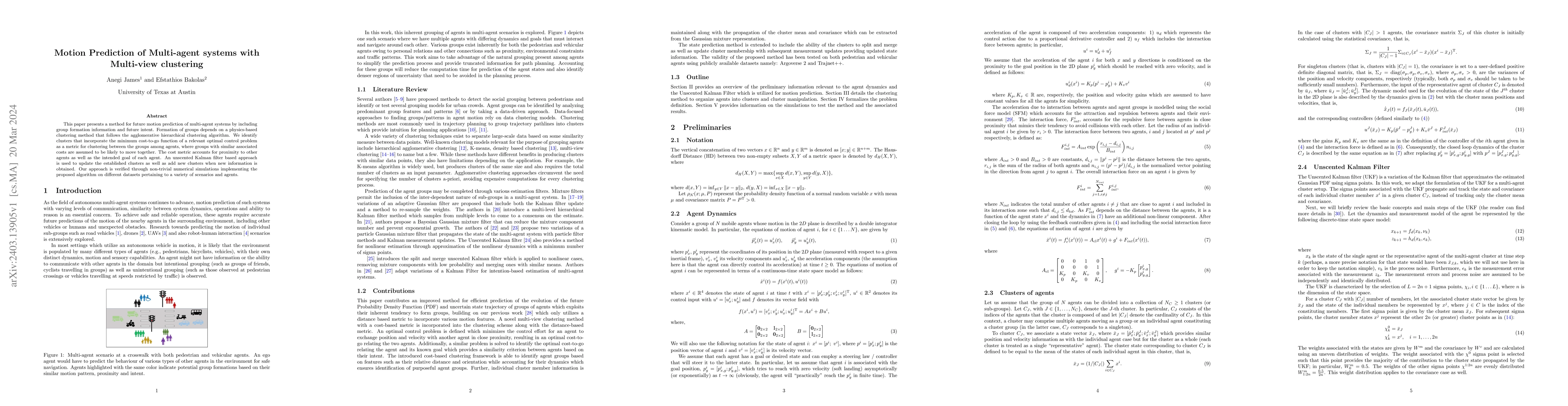 Thumbnail for Motion Prediction of Multi-agent systems with Multi-view clustering