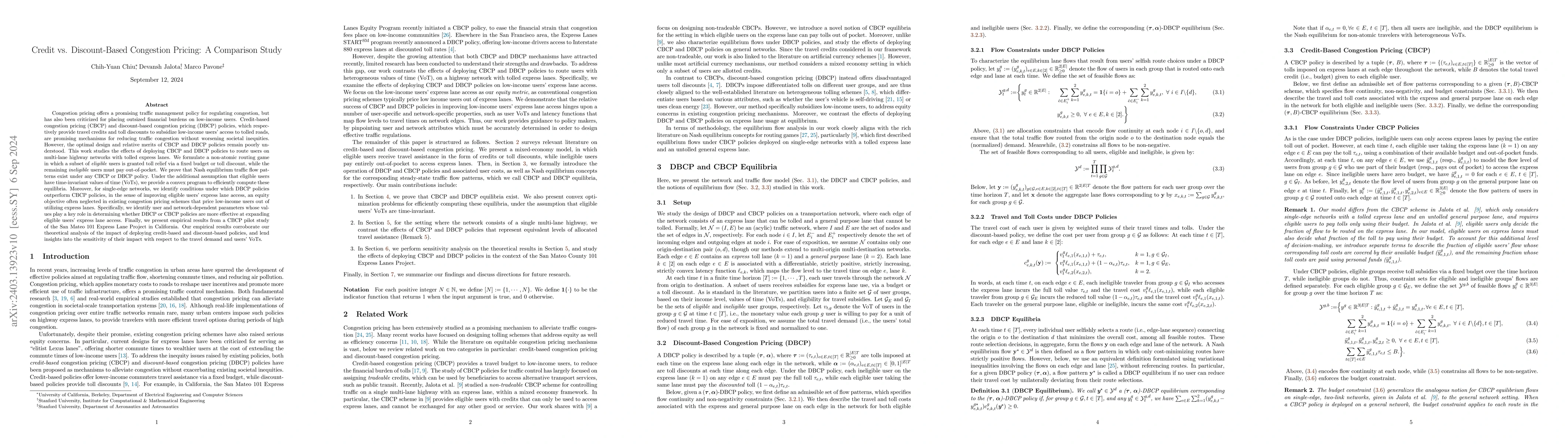 Thumbnail for Credit vs. Discount-Based Congestion Pricing: A Comparison Study