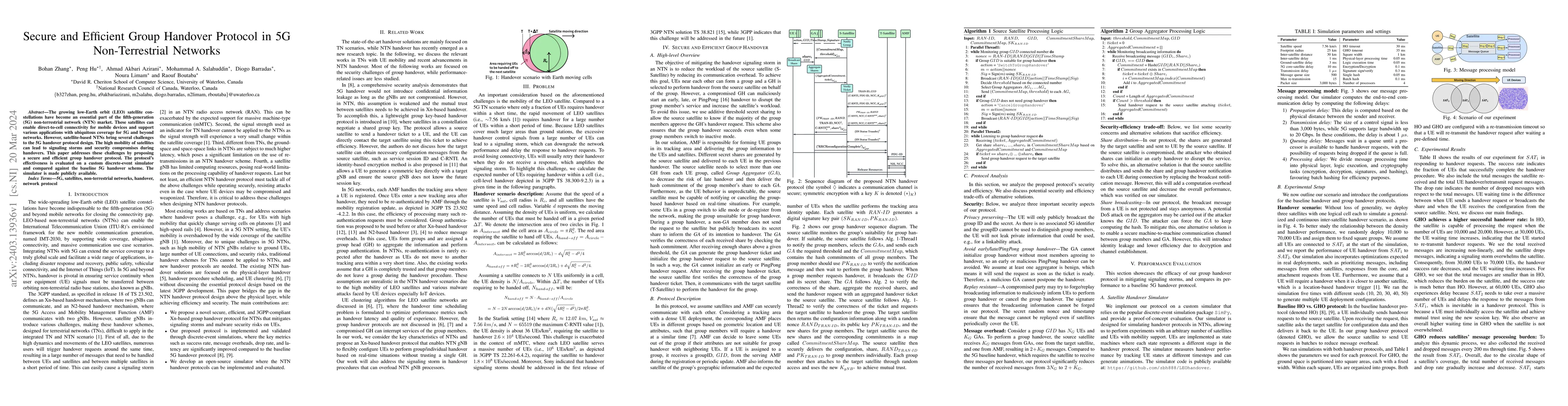 Thumbnail for Secure and Efficient Group Handover Protocol in 5G Non-Terrestrial
  Networks