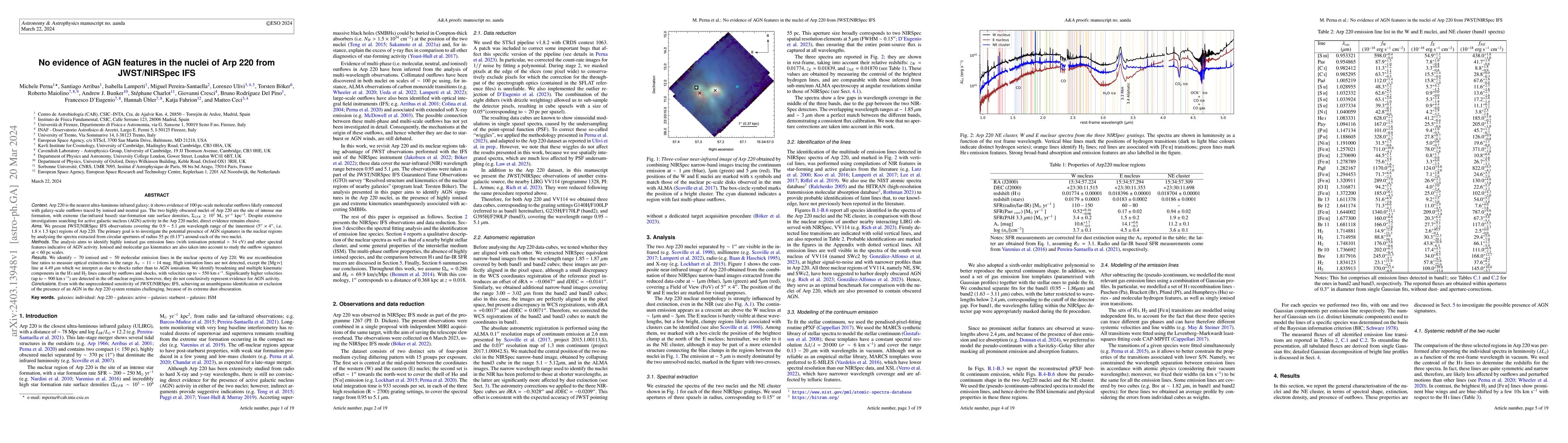 Thumbnail for No evidence of AGN features in the nuclei of Arp 220 from JWST/NIRSpec
  IFS