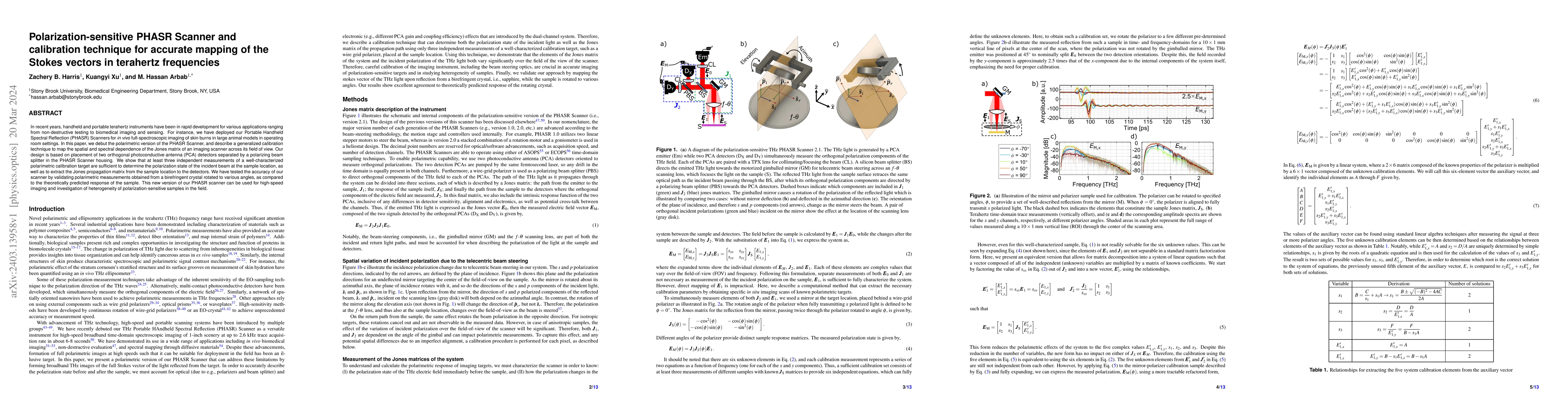 Thumbnail for Polarization-sensitive PHASR Scanner and calibration technique for
  accurate mapping of the Stokes vectors in terahertz frequencies