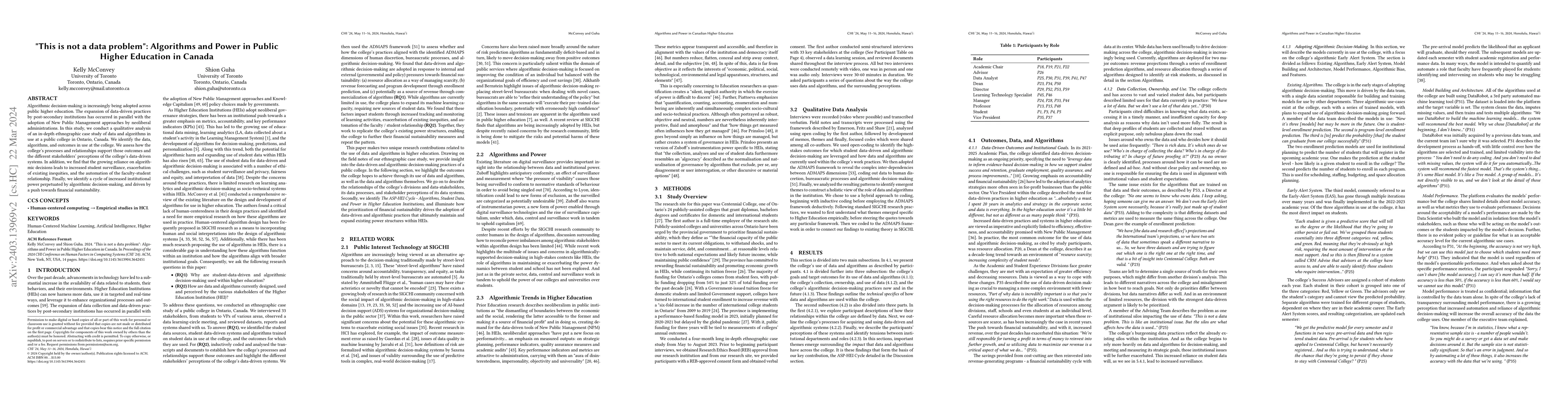 Thumbnail for "This is not a data problem": Algorithms and Power in Public Higher
  Education in Canada