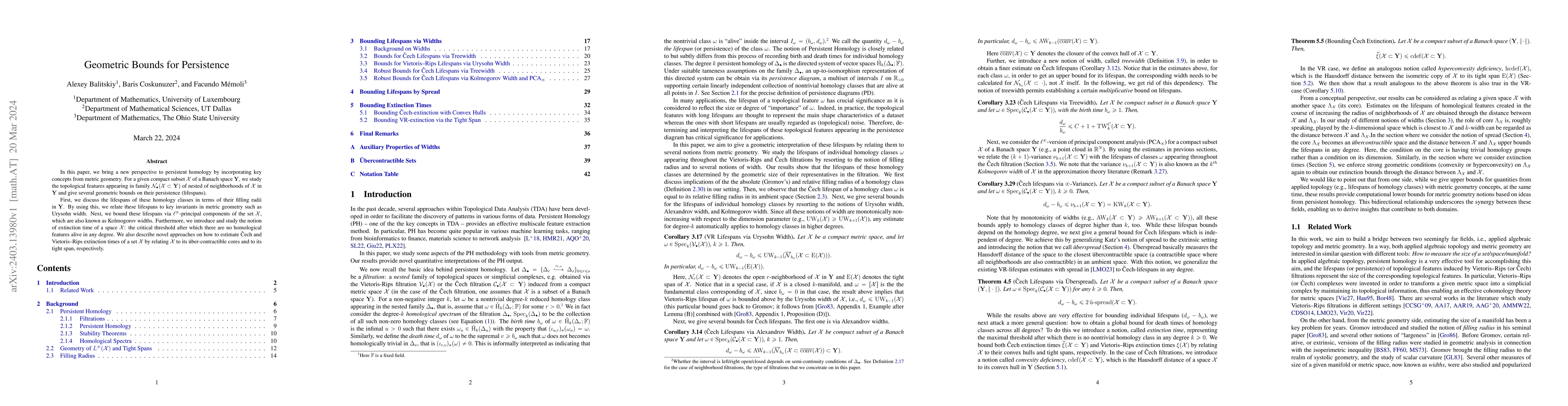 Thumbnail for Geometric Bounds for Persistence