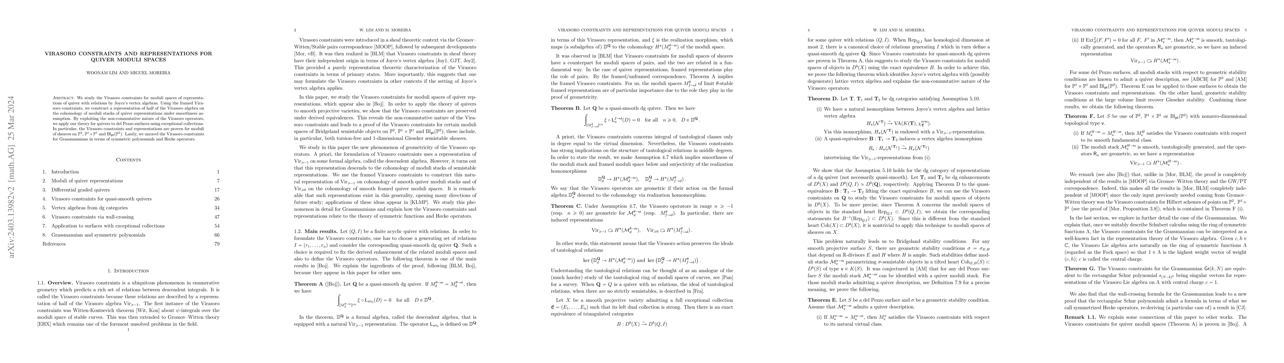 Thumbnail for Virasoro constraints and representations for quiver moduli spaces