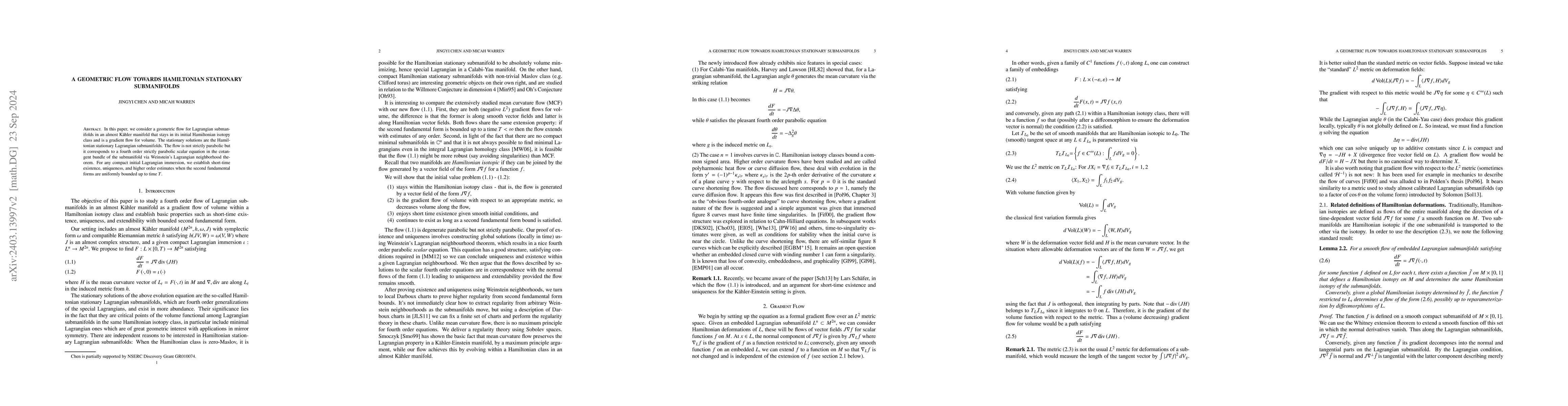 Thumbnail for A Geometric flow towards hamiltonian stationary submanifolds