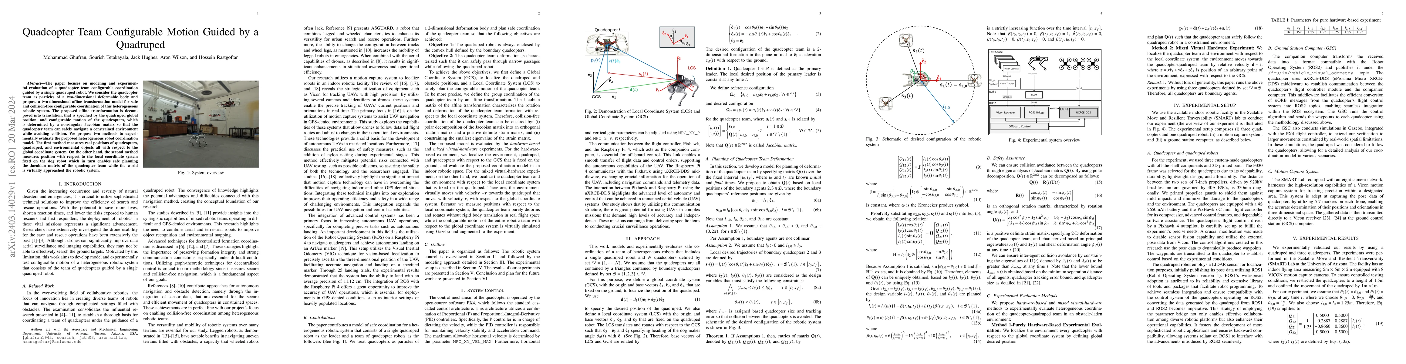 Thumbnail for Quadcopter Team Configurable Motion Guided by a Quadruped