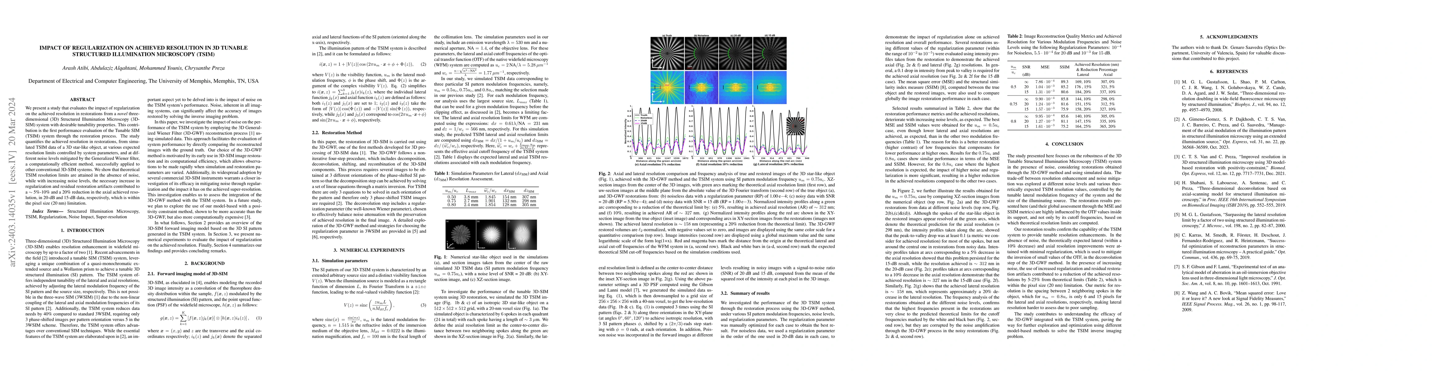 Thumbnail for Impact of regularization on achieved resolution in 3D tunable structured
  illumination microscopy (TSIM)