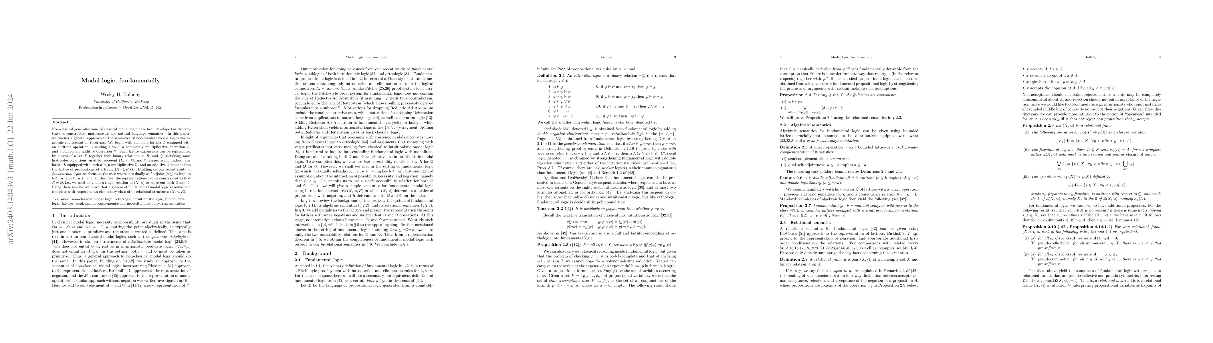 Thumbnail for Modal logic, fundamentally
