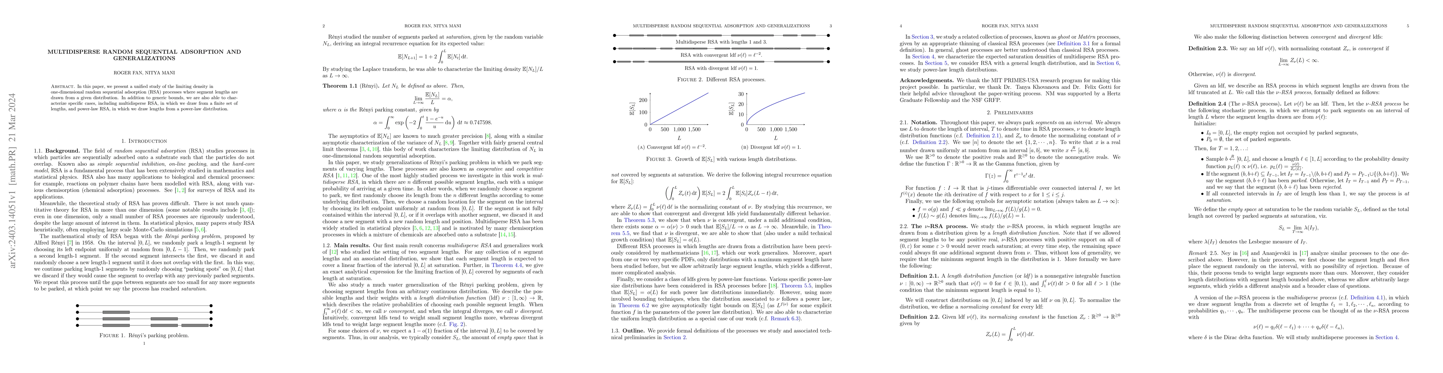 Thumbnail for Multidisperse Random Sequential Adsorption and Generalizations