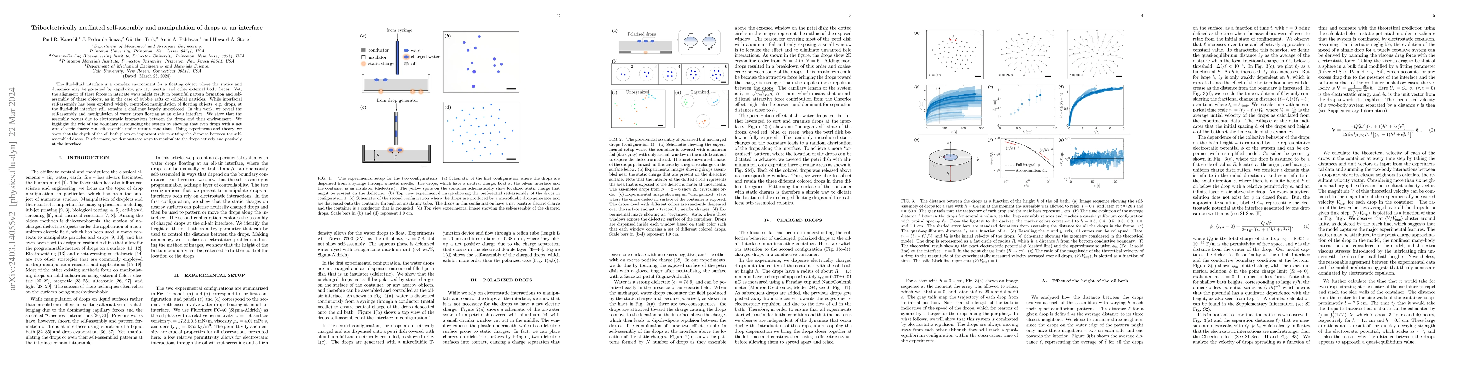 Thumbnail for Triboelectrically mediated self-assembly and manipulation of drops at an
  interface