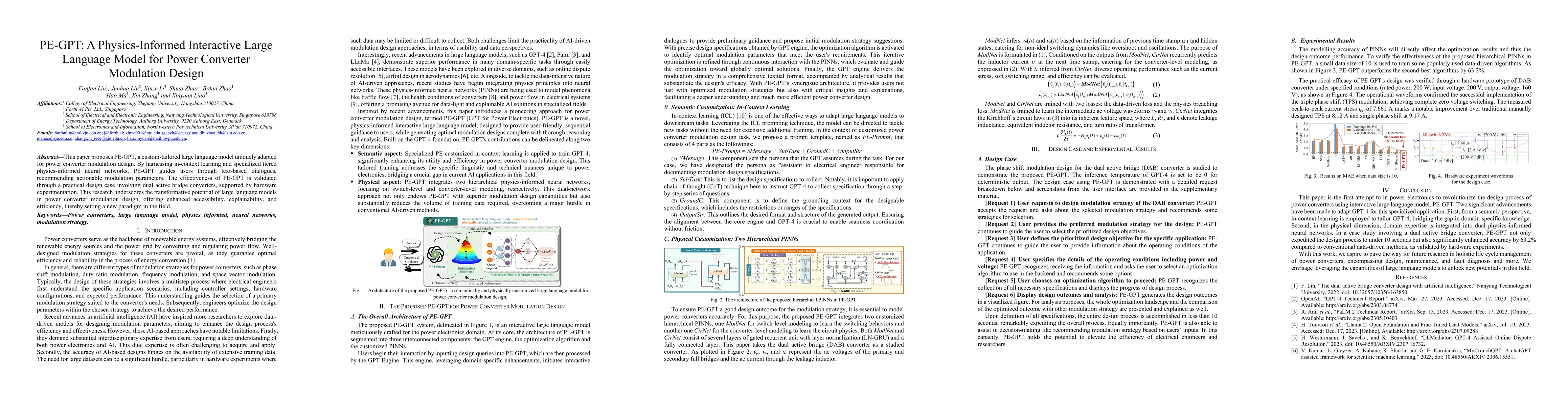 Thumbnail for PE-GPT: A Physics-Informed Interactive Large Language Model for Power
  Converter Modulation Design