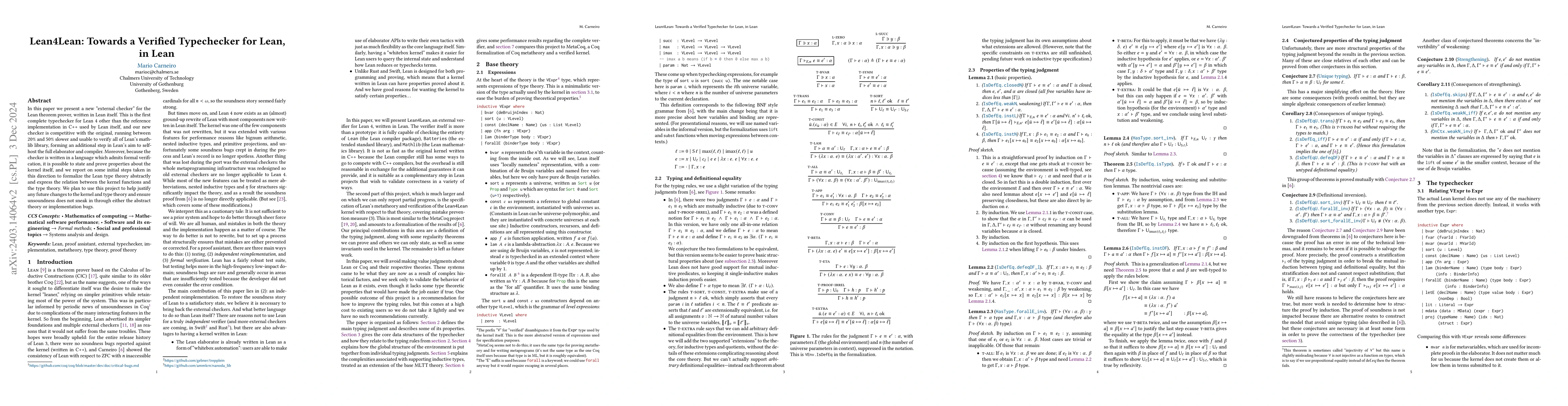 Thumbnail for Lean4Lean: Towards a formalized metatheory for the Lean theorem prover
