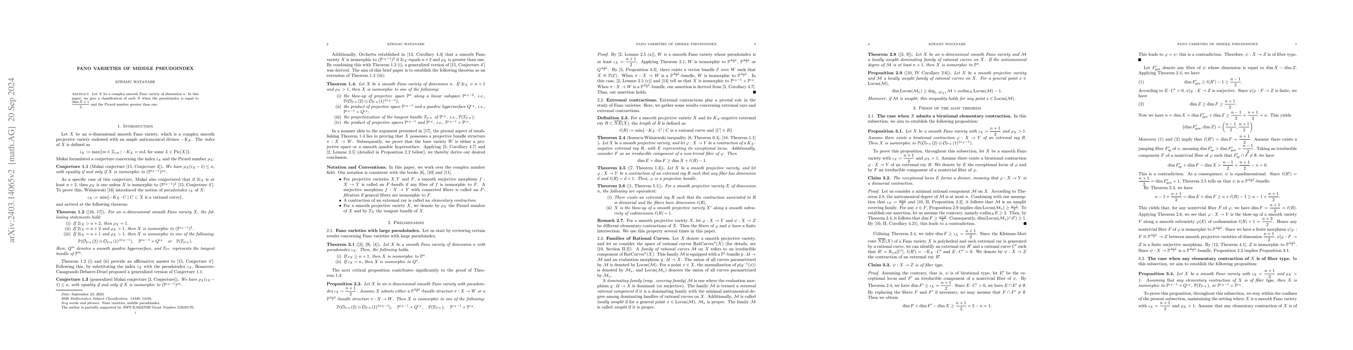 Thumbnail for Fano varieties of middle pseudoindex