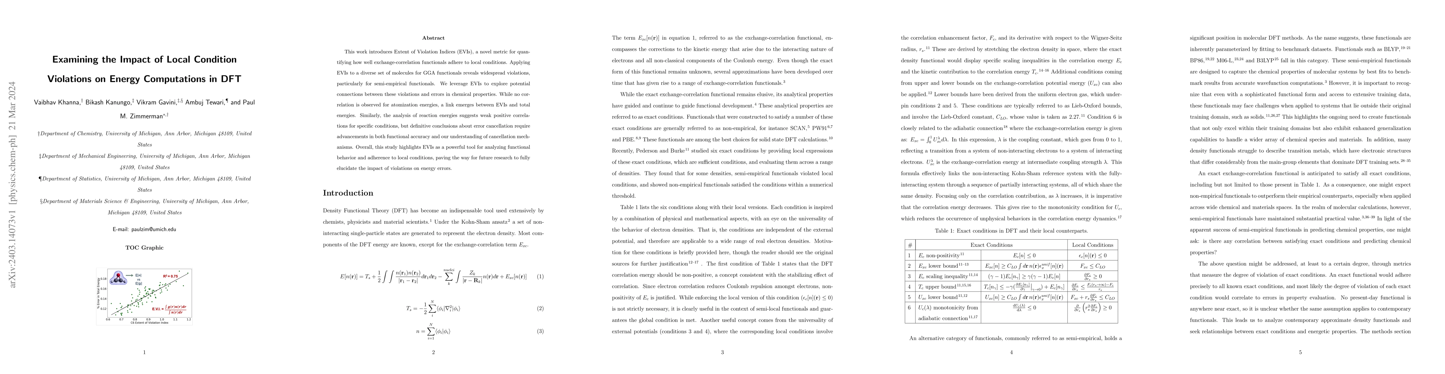 Thumbnail for Examining the Impact of Local Condition Violations on Energy
  Computations in DFT
