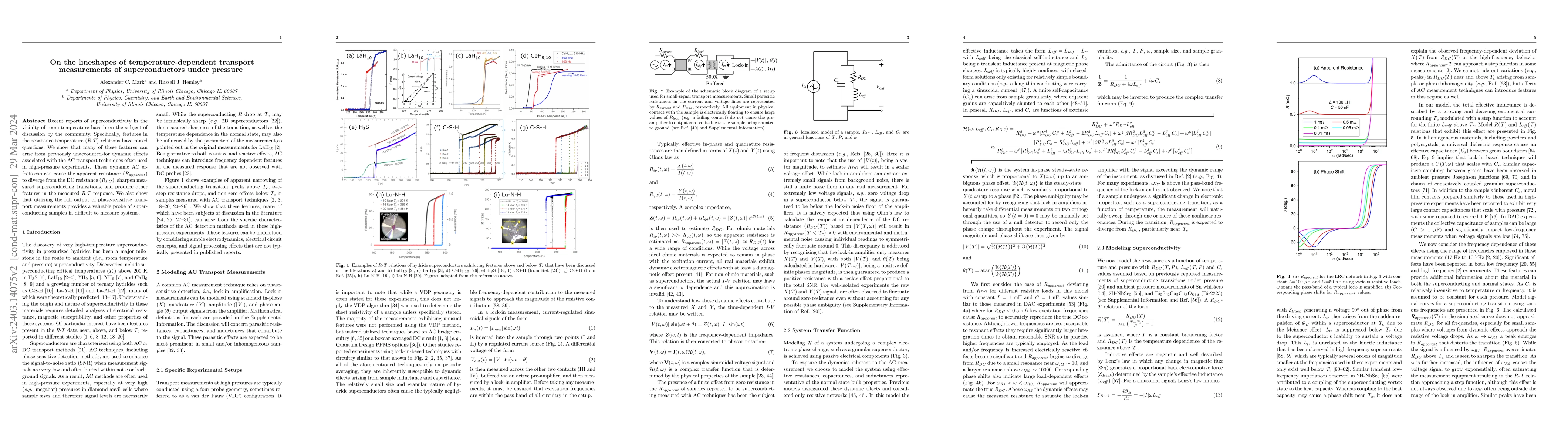 Thumbnail for On the lineshapes of temperature-dependent transport measurements of
  superconductors under pressure