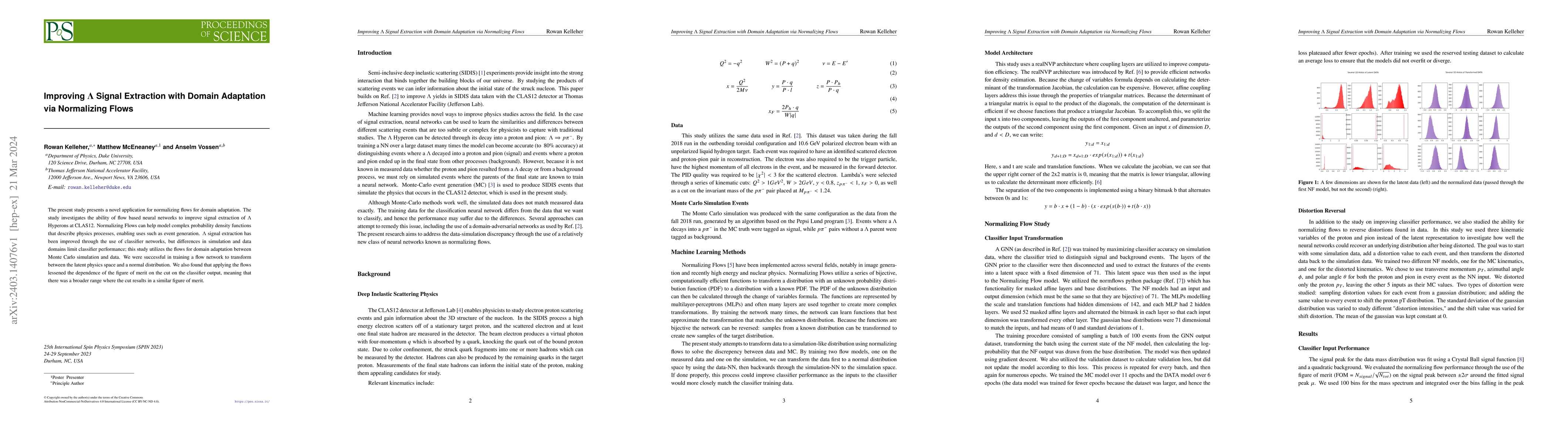 Thumbnail for Improving $\Lambda$ Signal Extraction with Domain Adaptation via
  Normalizing Flows