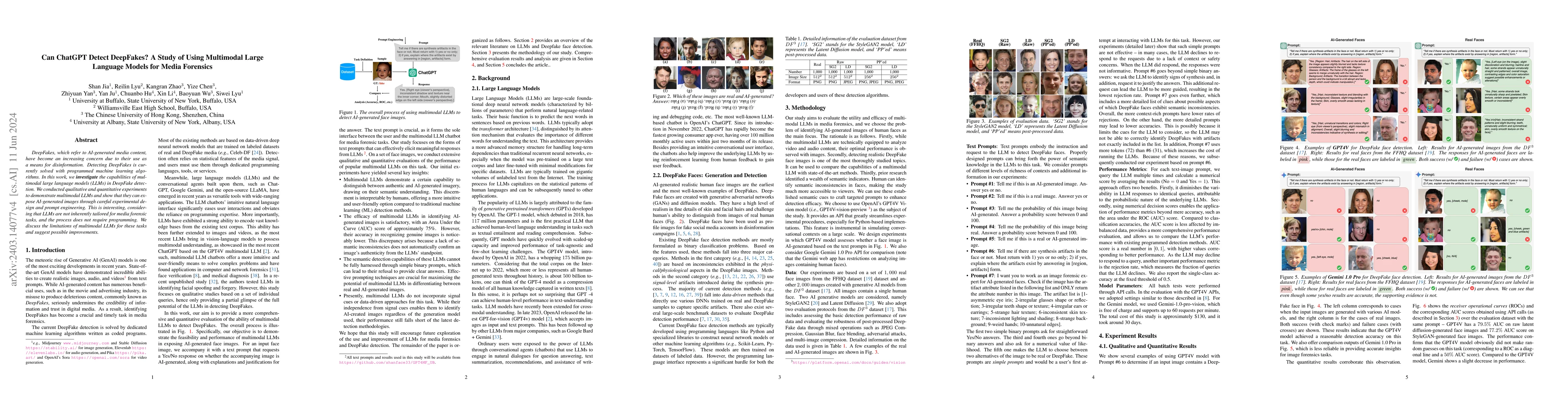 Thumbnail for Can ChatGPT Detect DeepFakes? A Study of Using Multimodal Large Language
  Models for Media Forensics