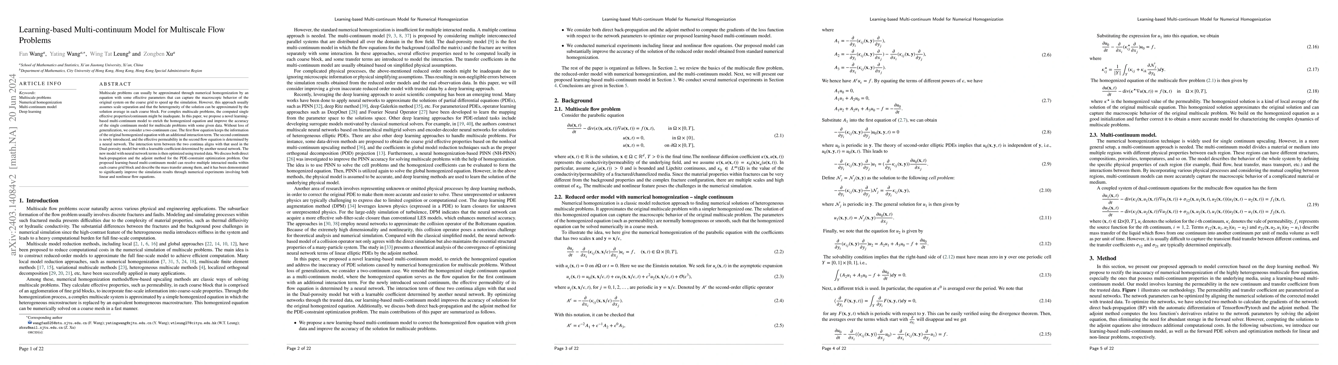 Thumbnail for Learning-based Multi-continuum Model for Multiscale Flow Problems