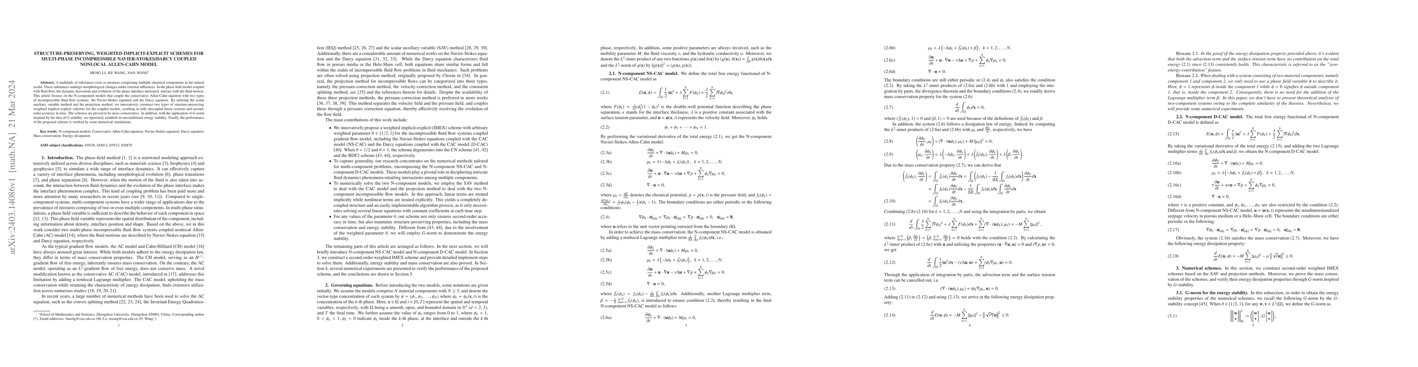 Thumbnail for Structure-preserving, weighted implicit-explicit schemes for multi-phase
  incompressible Navier-Stokes/Darcy coupled nonlocal Allen-Cahn model