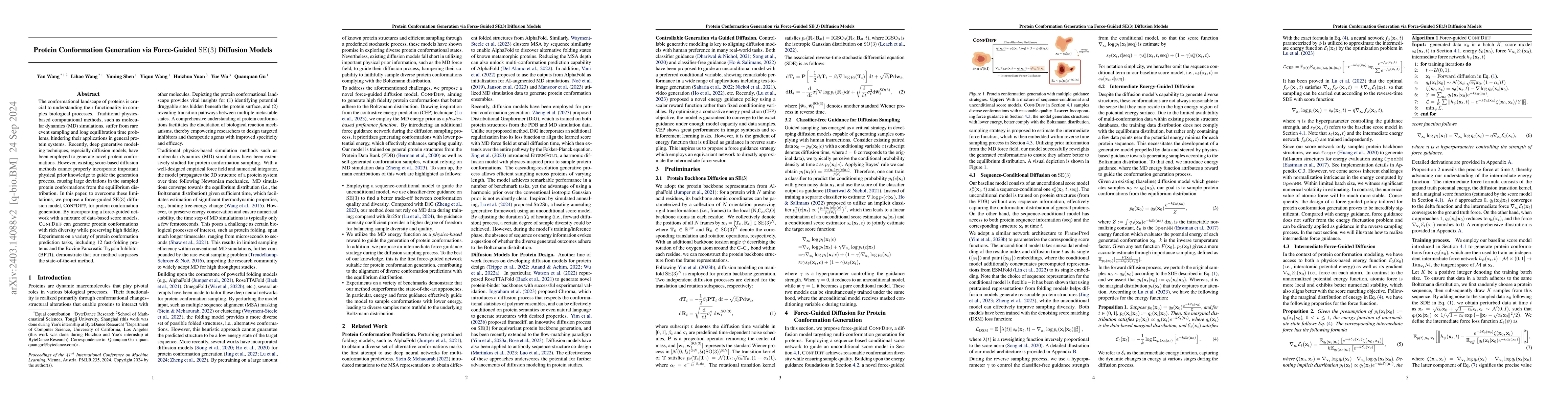 Thumbnail for Protein Conformation Generation via Force-Guided SE(3) Diffusion Models