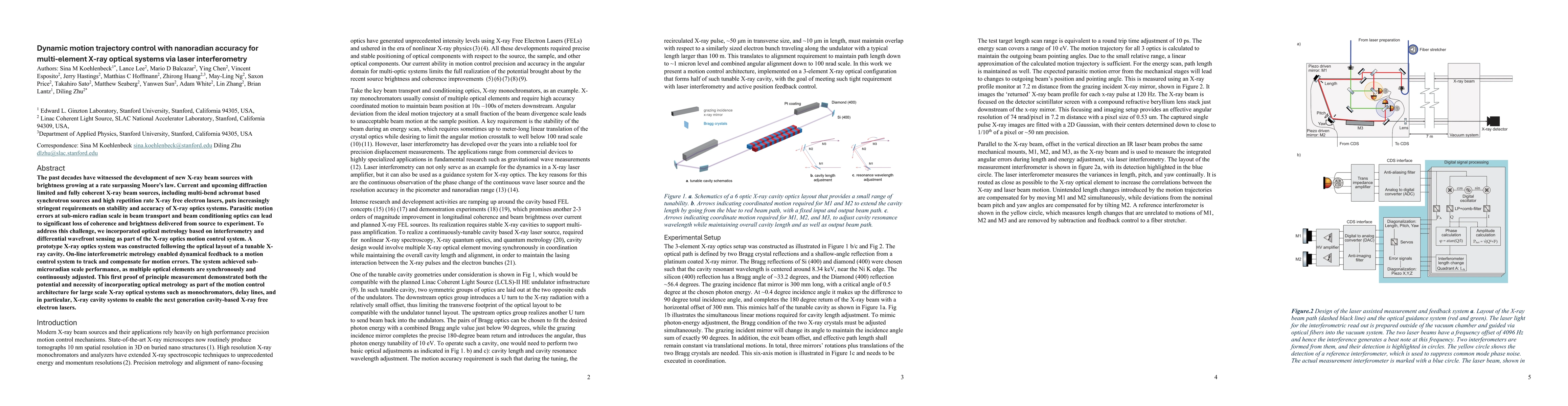 Thumbnail for Dynamic motion trajectory control with nanoradian accuracy for
  multi-element X-ray optical systems via laser interferometry