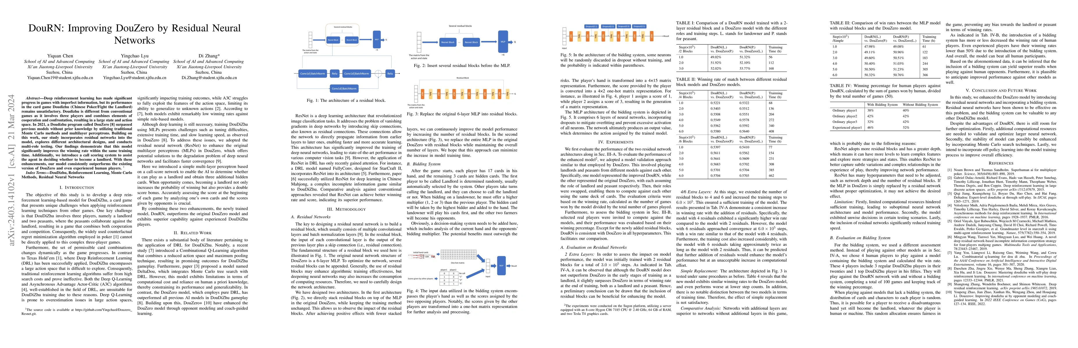 Thumbnail for DouRN: Improving DouZero by Residual Neural Networks