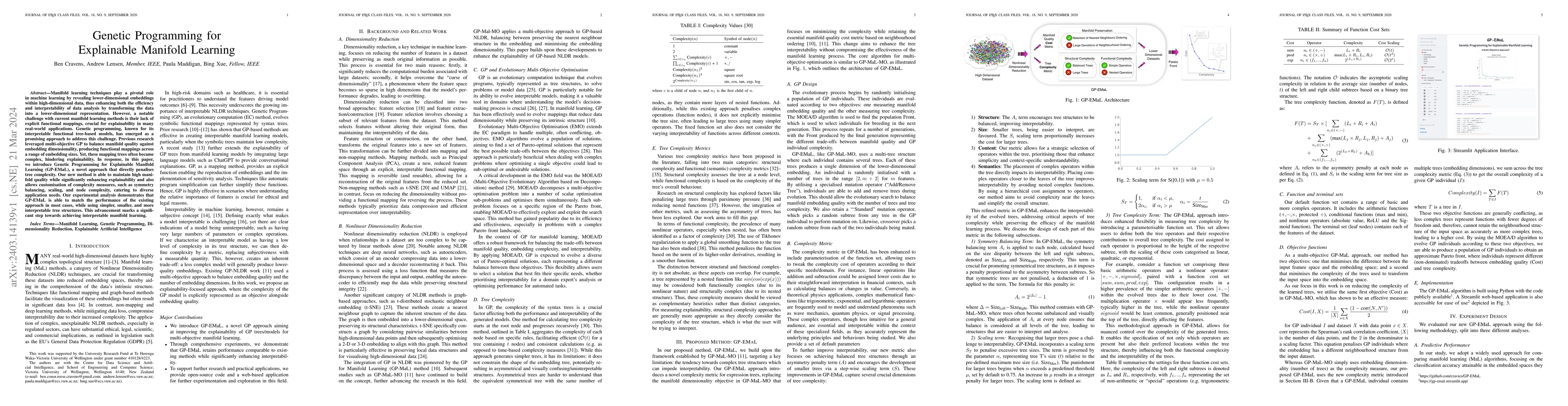 Thumbnail for Genetic Programming for Explainable Manifold Learning
