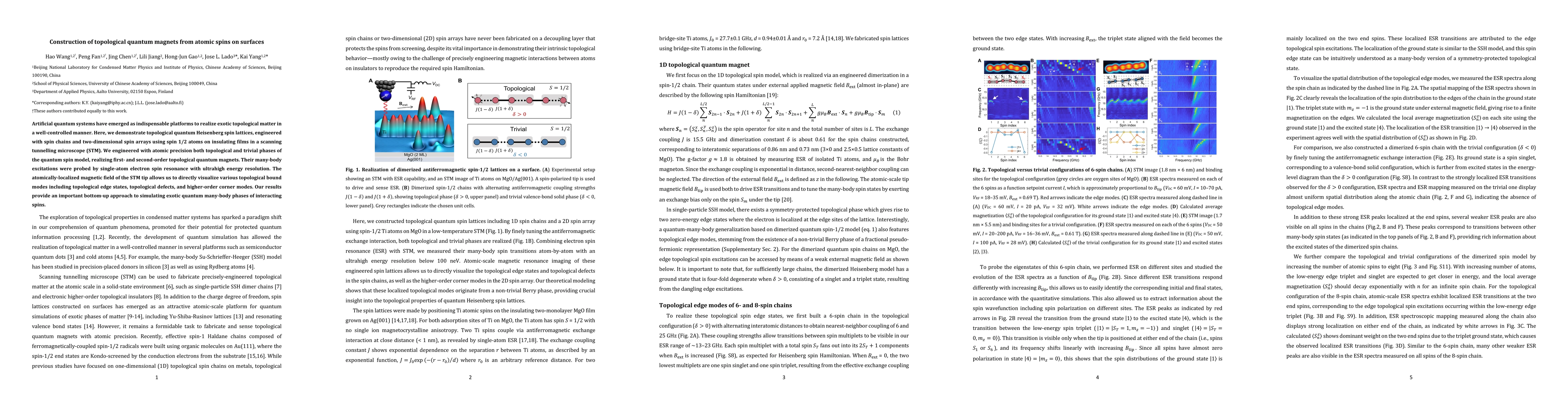 Thumbnail for Realizing topological quantum magnets with atomic spins on surfaces