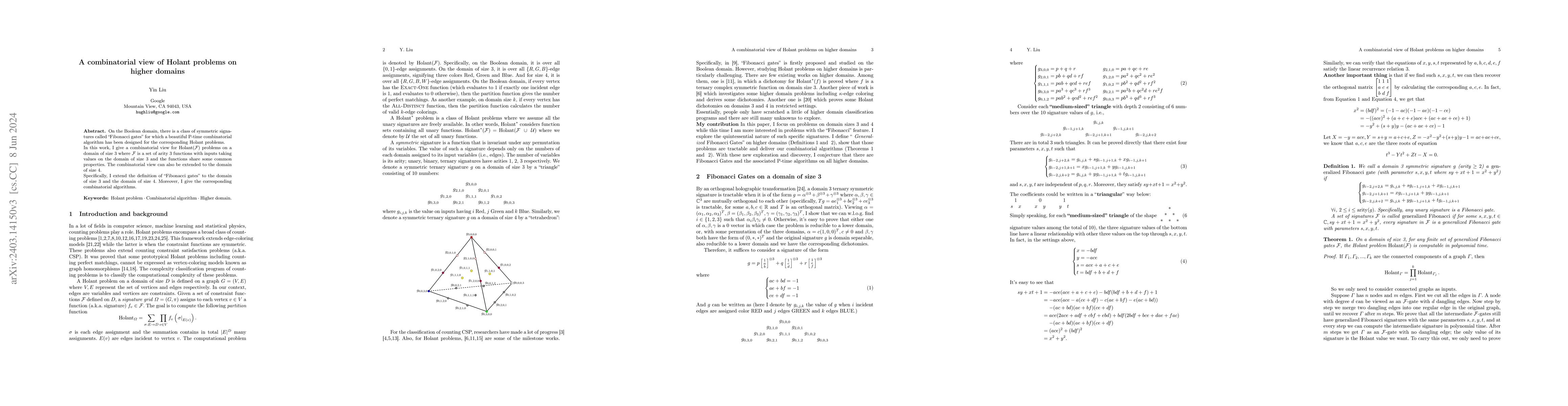 Thumbnail for A combinatorial view of Holant problems on higher domains