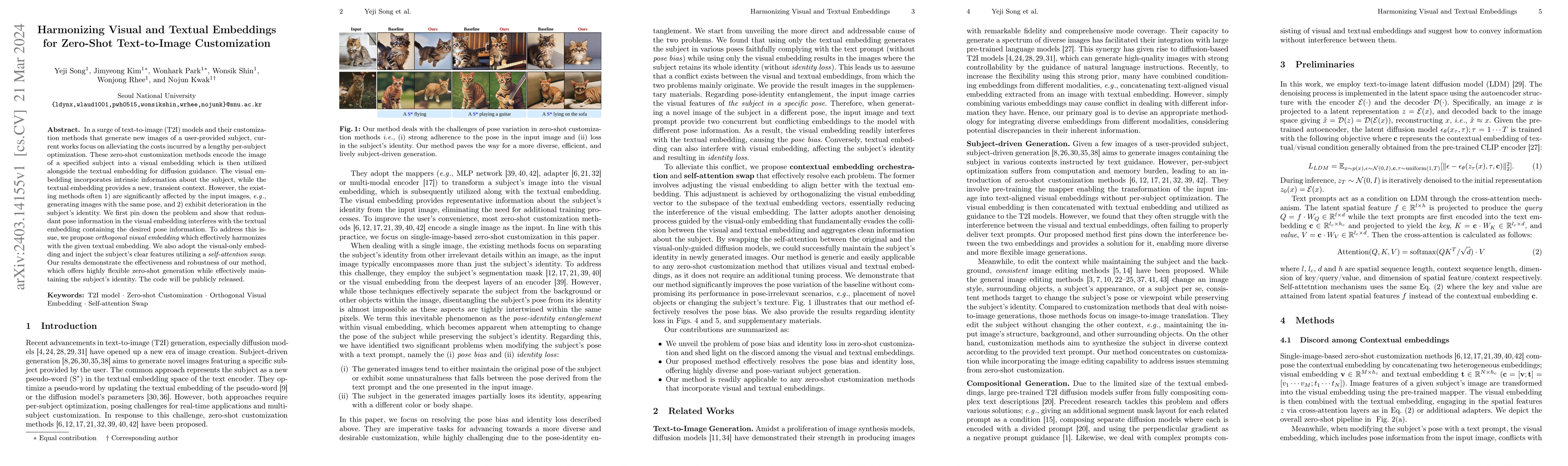 Thumbnail for Harmonizing Visual and Textual Embeddings for Zero-Shot Text-to-Image
  Customization