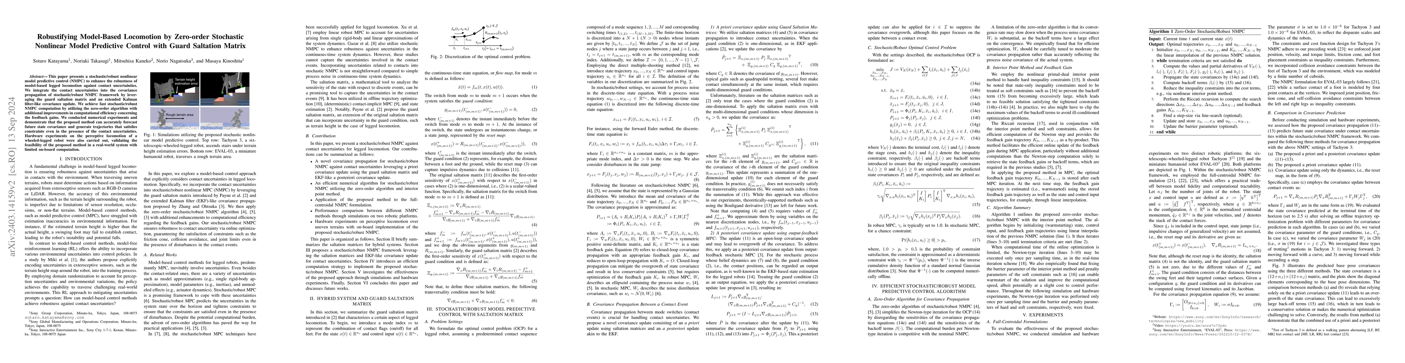 Thumbnail for Robust Locomotion via Zero-order Stochastic Nonlinear Model Predictive
  Control with Guard Saltation Matrix