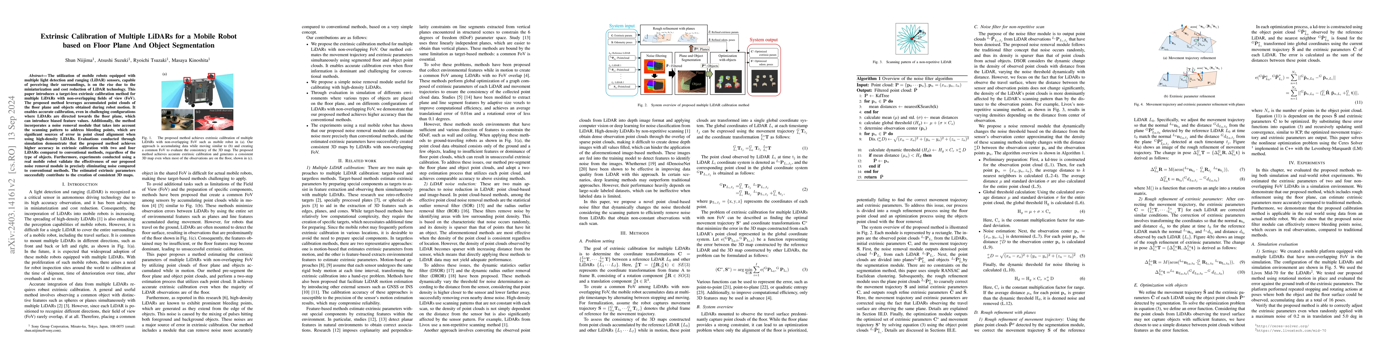 Thumbnail for Extrinsic Calibration of Multiple LiDARs for a Mobile Robot based on
  Floor Plane And Object Segmentation