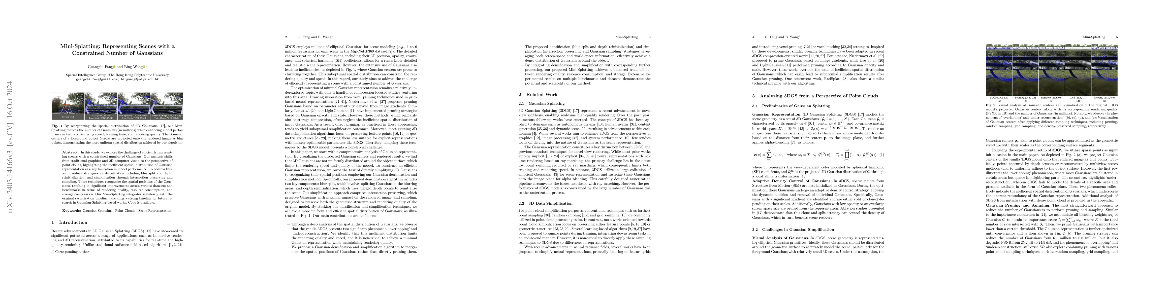 Thumbnail for Mini-Splatting: Representing Scenes with a Constrained Number of
  Gaussians