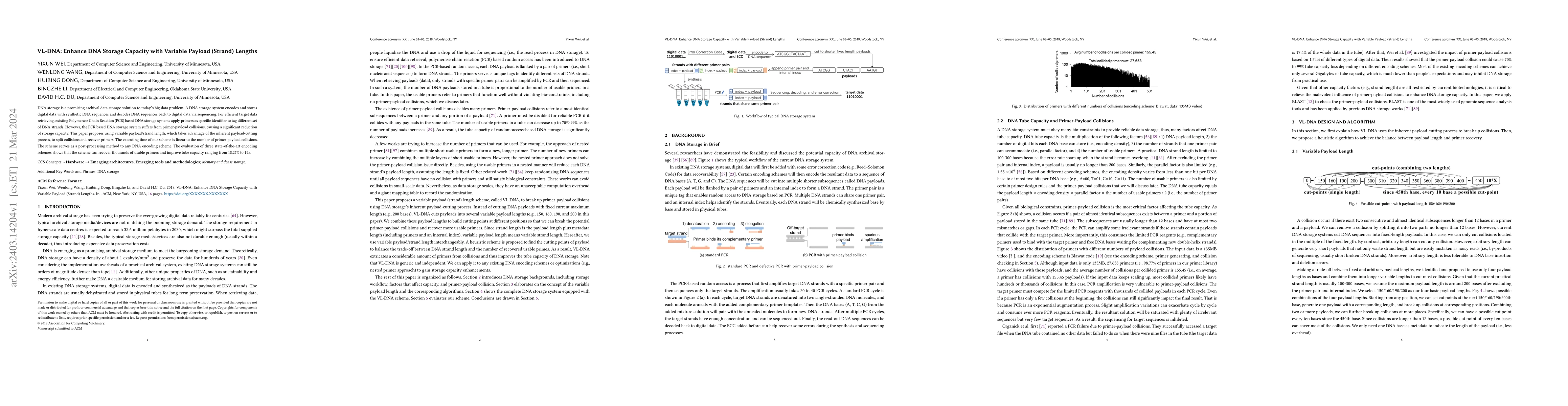 Thumbnail for VL-DNA: Enhance DNA Storage Capacity with Variable Payload (Strand)
  Lengths