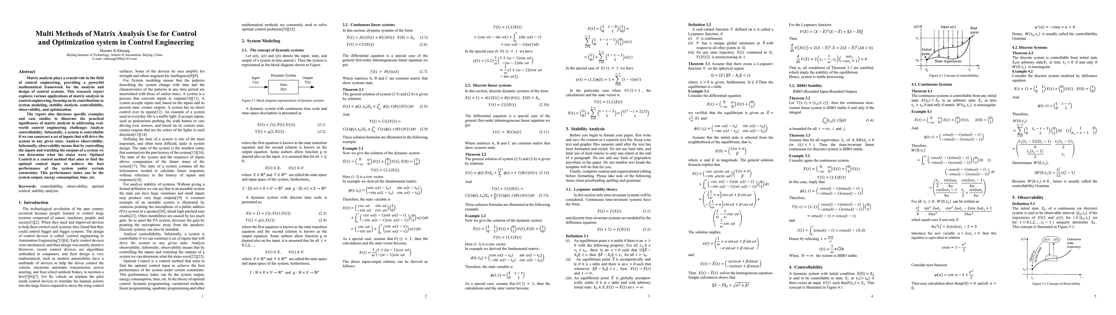 Thumbnail for Multi Methods of Matrix Analysis Use for Control and Optimization system
  in Control Engineering