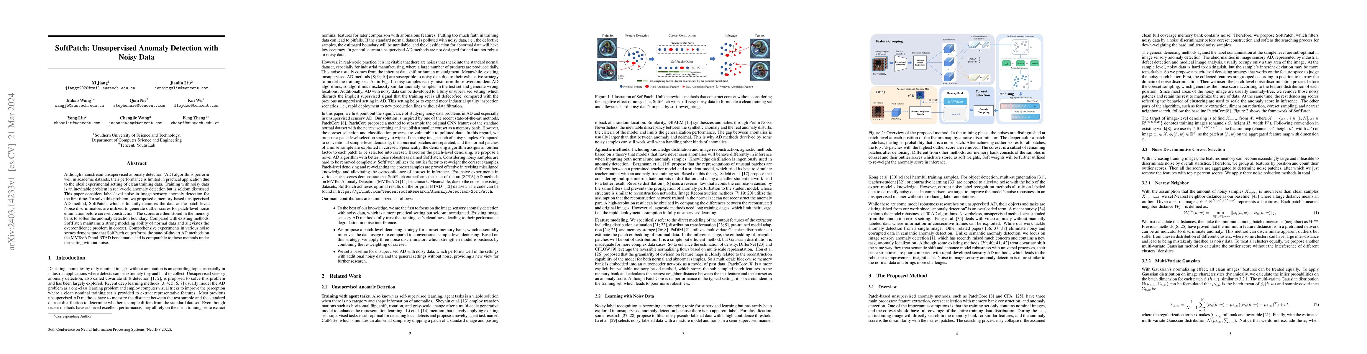 Thumbnail for SoftPatch: Unsupervised Anomaly Detection with Noisy Data