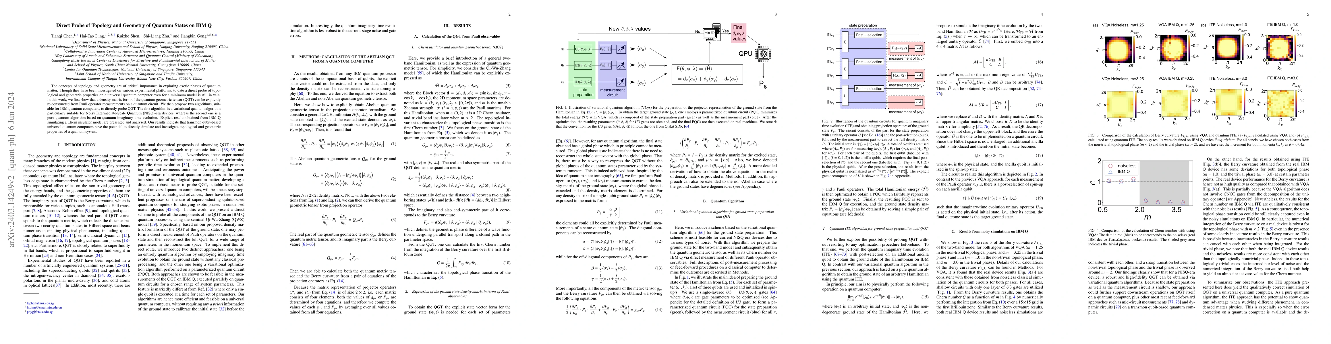 Thumbnail for Direct Probe of Topology and Geometry of Quantum States on IBM Q