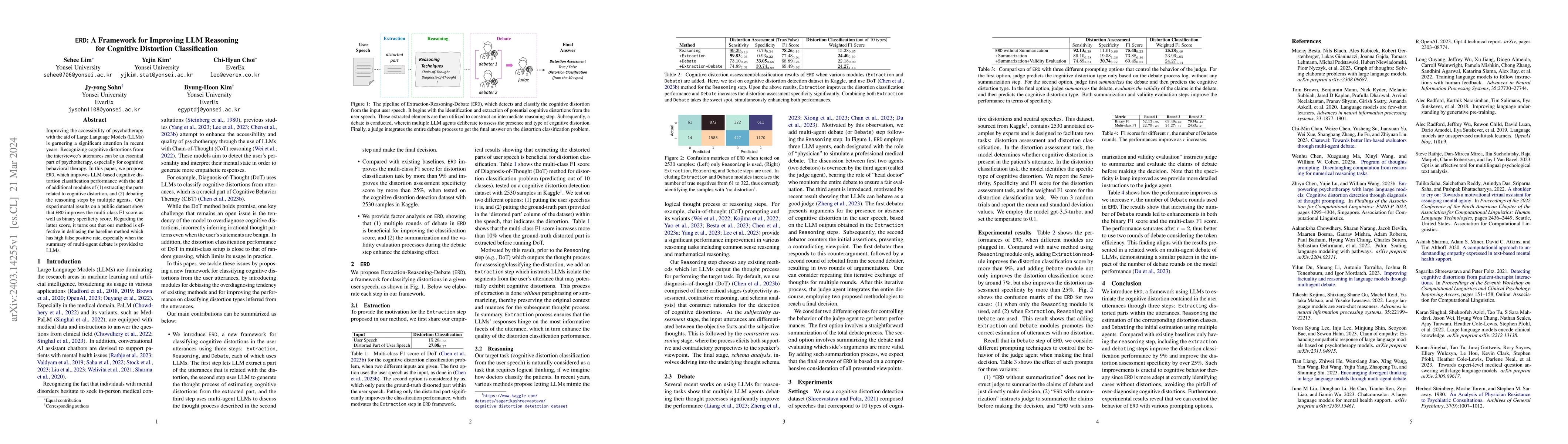 Thumbnail for ERD: A Framework for Improving LLM Reasoning for Cognitive Distortion
  Classification