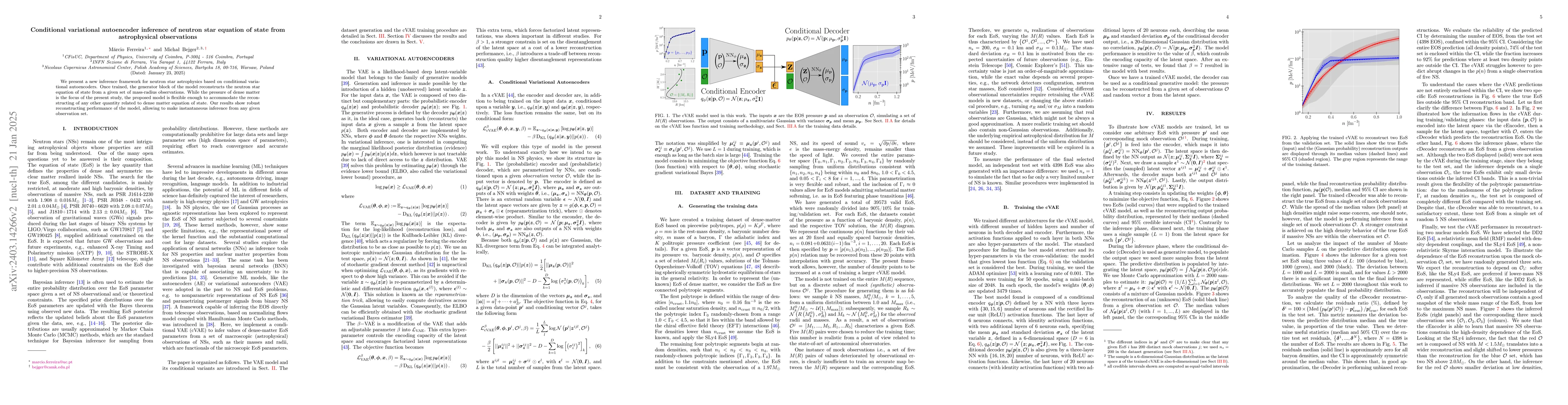 Thumbnail for Conditional variational autoencoder inference of neutron star equation
  of state from astrophysical observations