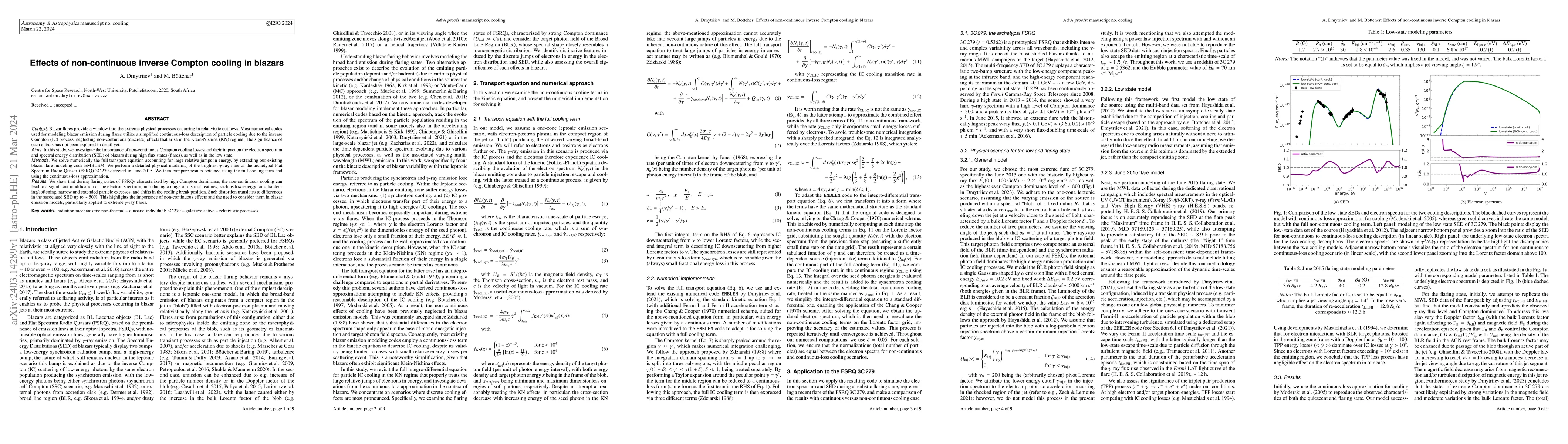 Thumbnail for Effects of non-continuous inverse Compton cooling in blazars