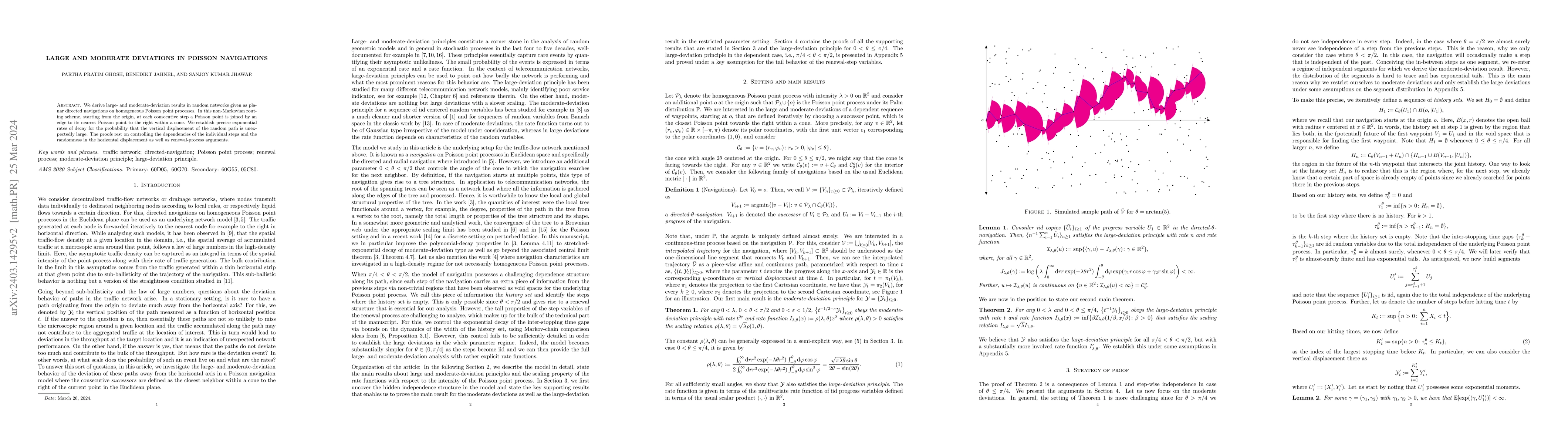 Thumbnail for Large and moderate deviations in Poisson navigations
