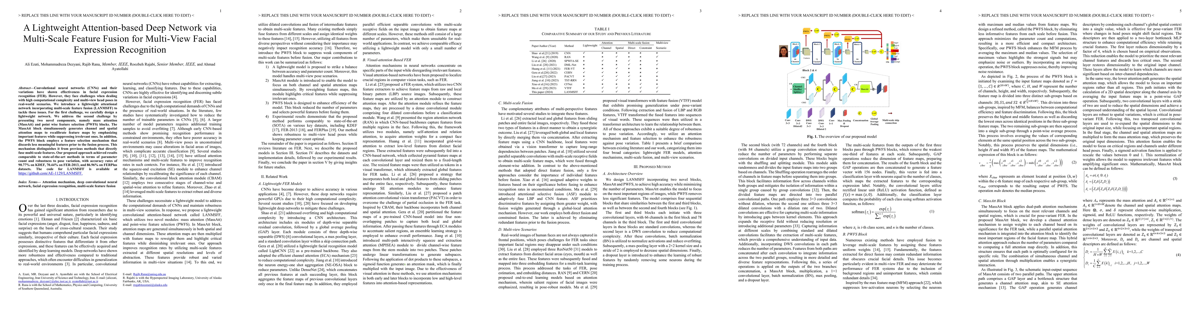 Thumbnail for A Lightweight Attention-based Deep Network via Multi-Scale Feature
  Fusion for Multi-View Facial Expression Recognition