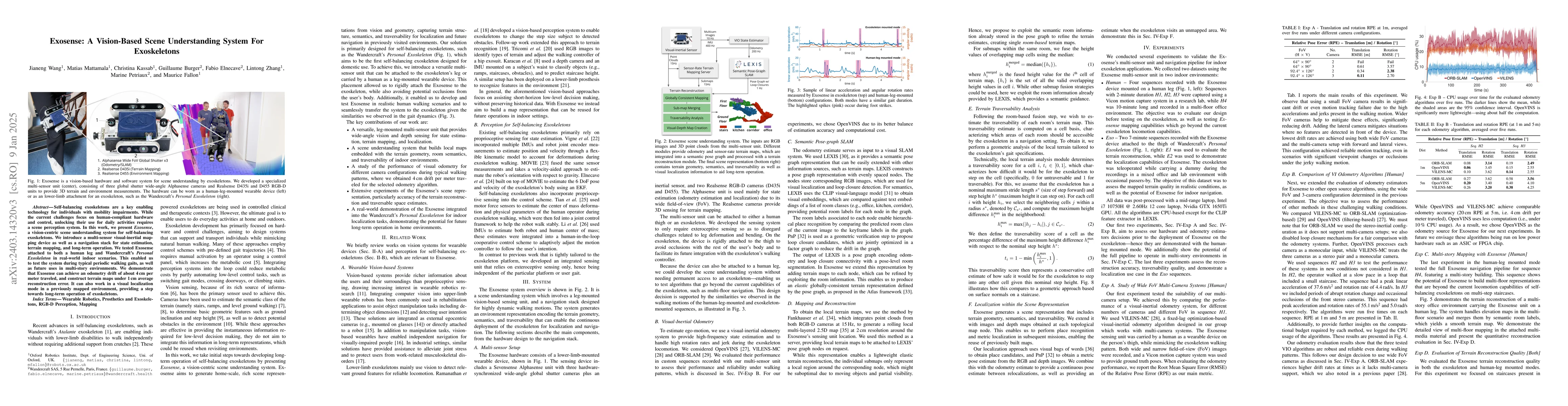Thumbnail for Exosense: A Vision-Centric Scene Understanding System For Safe
  Exoskeleton Navigation