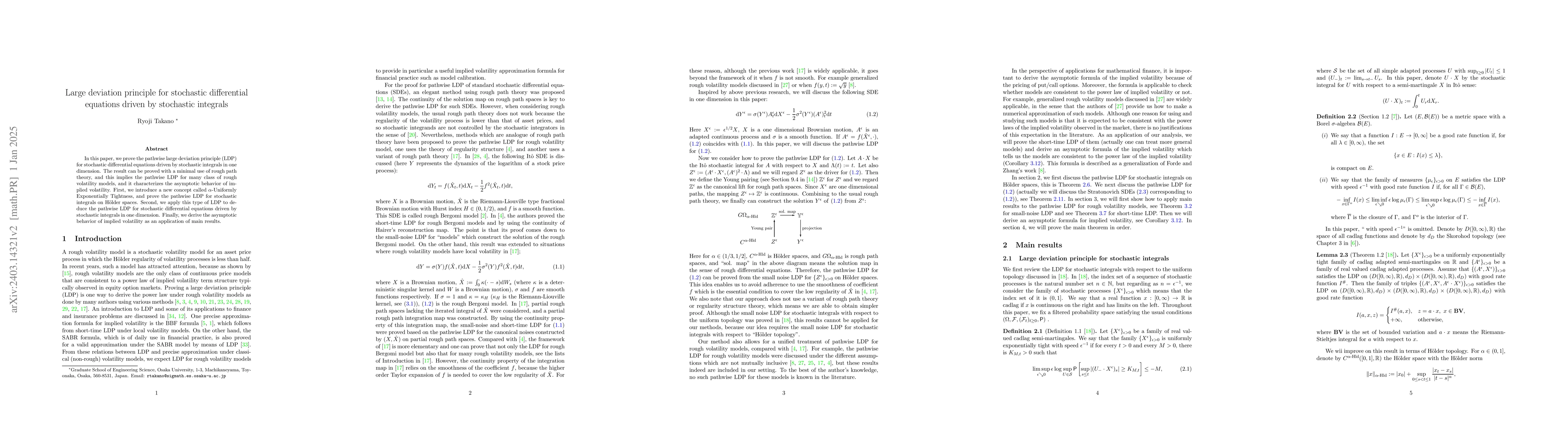 Thumbnail for Large deviation principle for stochastic differential equations driven
  by stochastic integrals
