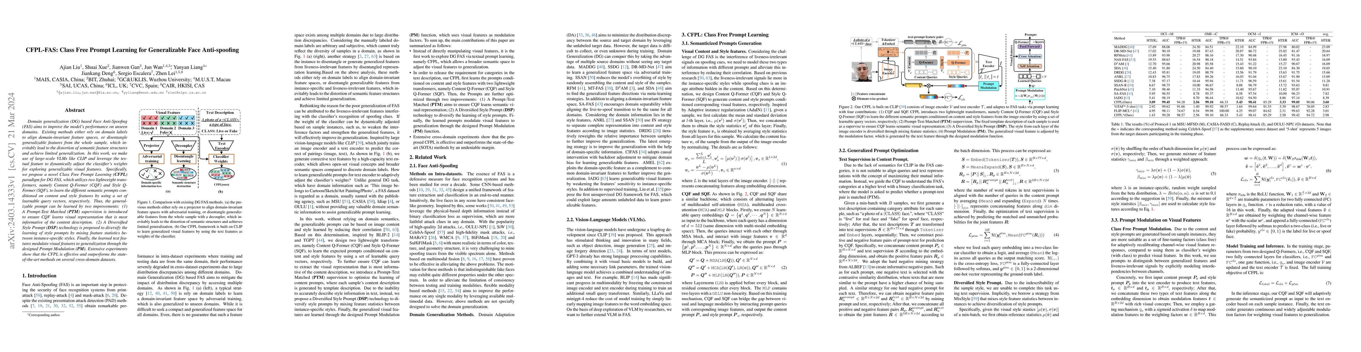 Thumbnail for CFPL-FAS: Class Free Prompt Learning for Generalizable Face
  Anti-spoofing